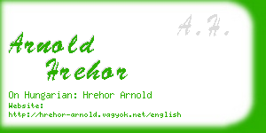 arnold hrehor business card